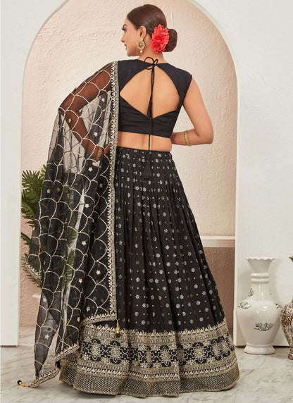 Embroidered Pure Dola Lehenga - L3088