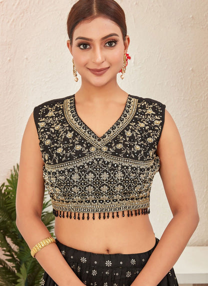 Embroidered Pure Dola Lehenga - L3088