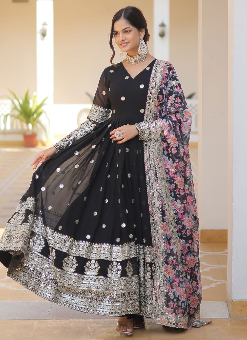 Faux Georgette Gown - G1288