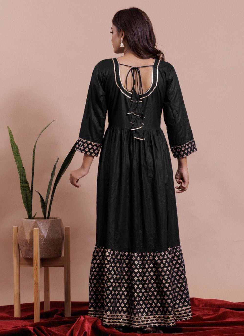 Jacquard Work Cotton , Rayon Gown - G1827