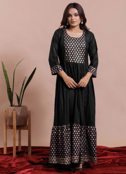 Jacquard Work Cotton , Rayon Gown - G1827