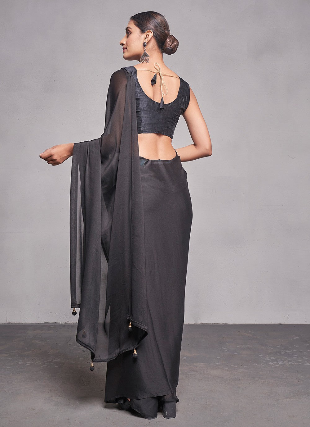 Classic Plain Rangoli Saree - S4784