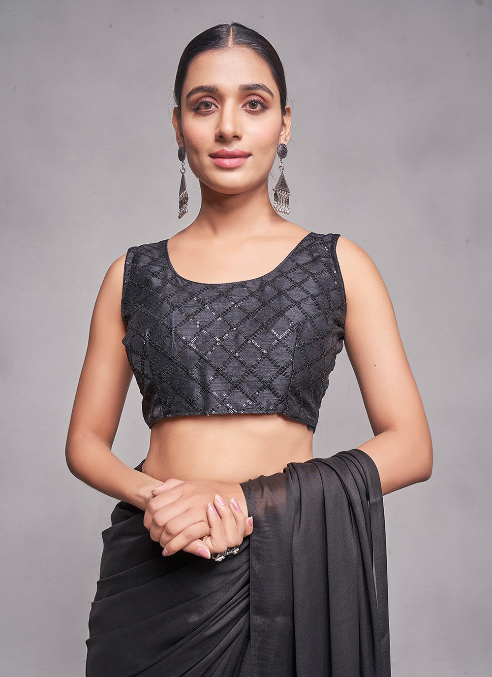 Classic Plain Rangoli Saree - S4784