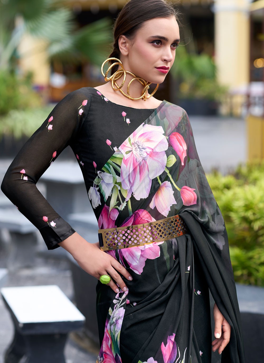 Classic Printed Georgette Saree - S8824