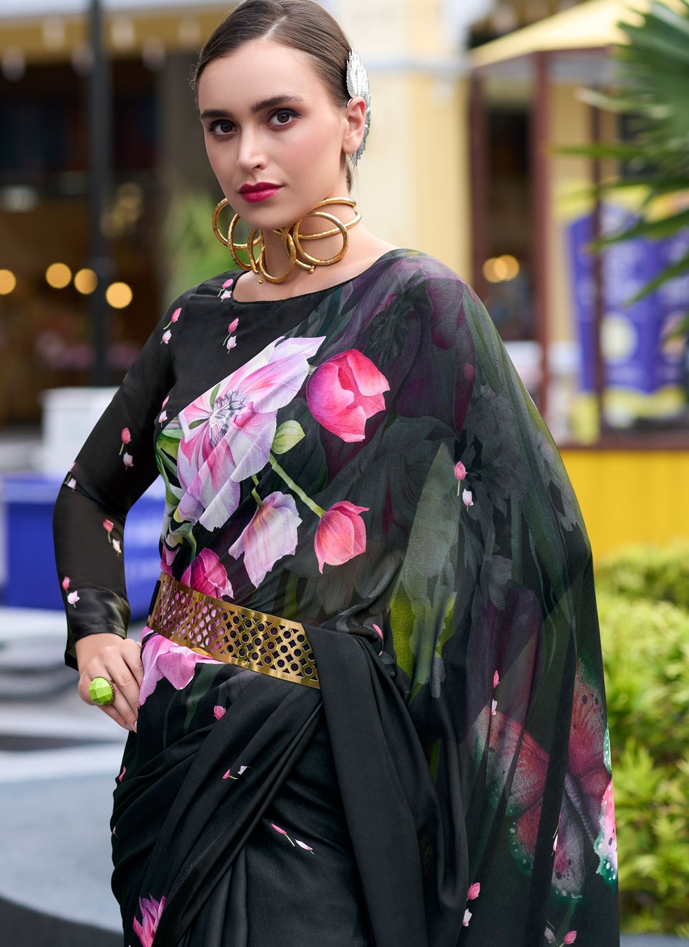 Classic Printed Georgette Saree - S8824