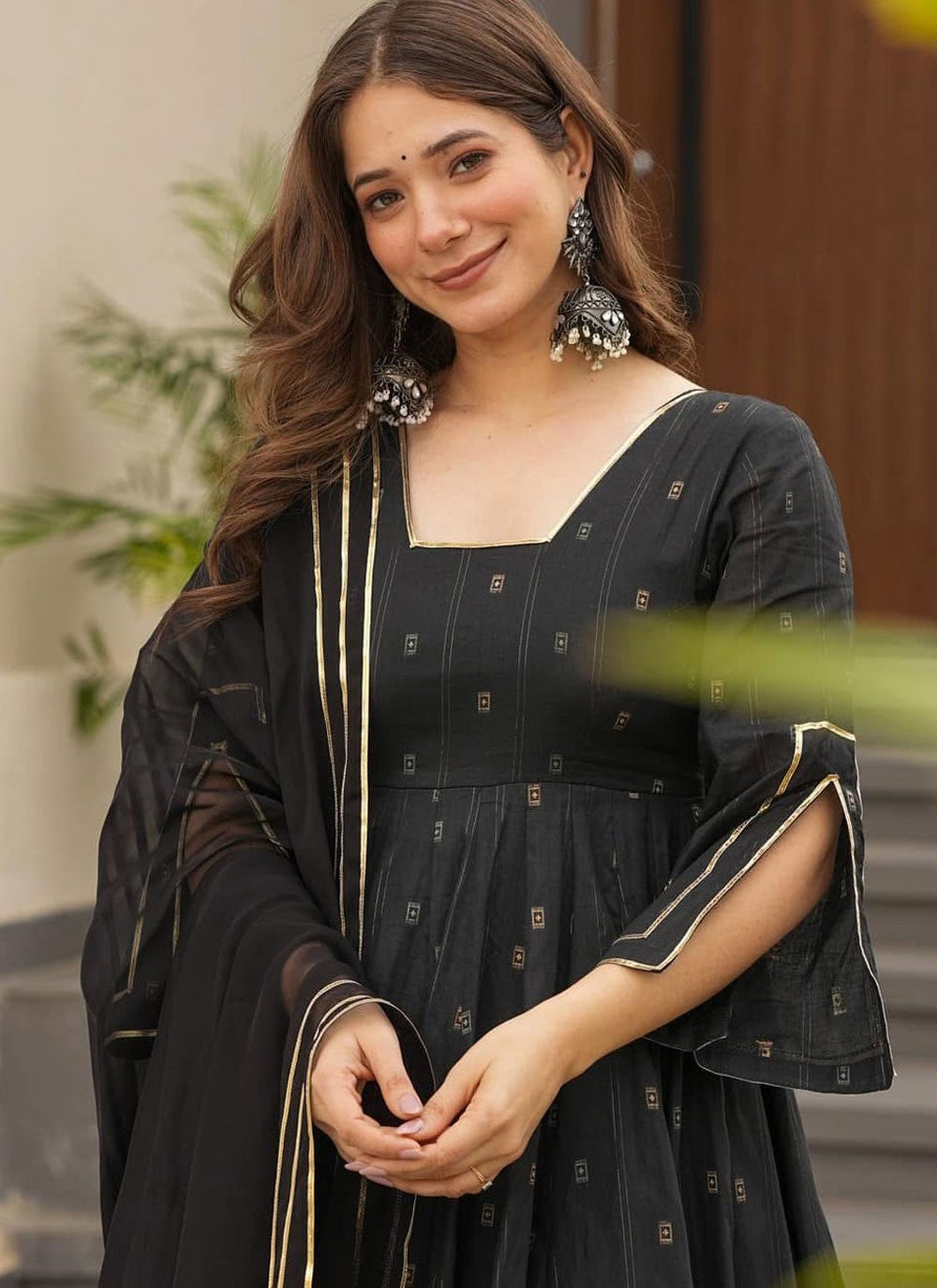 Salwar Suit Printed Black Muslin T5400