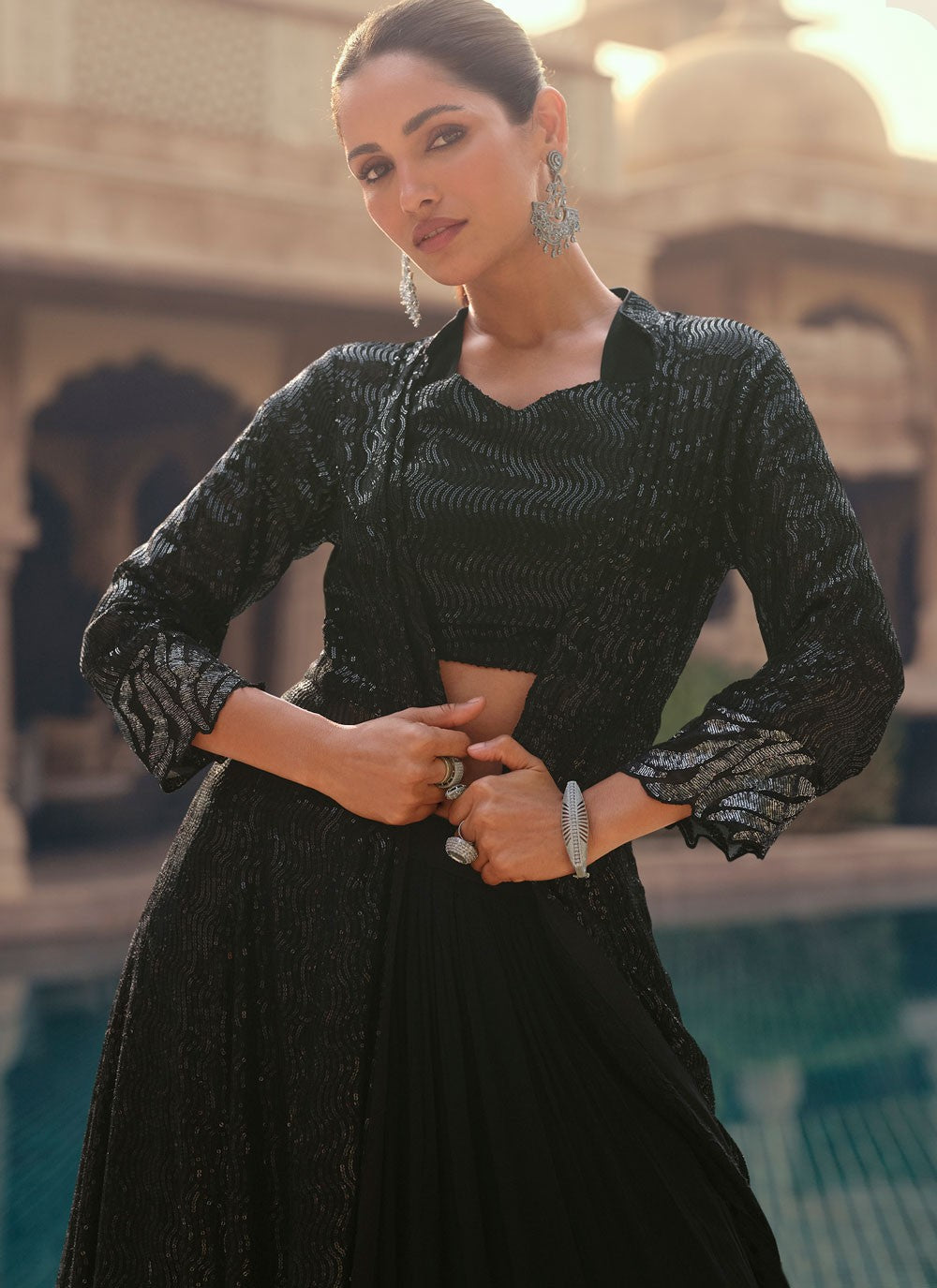Plain Georgette Readymade Lehenga Choli - L2240