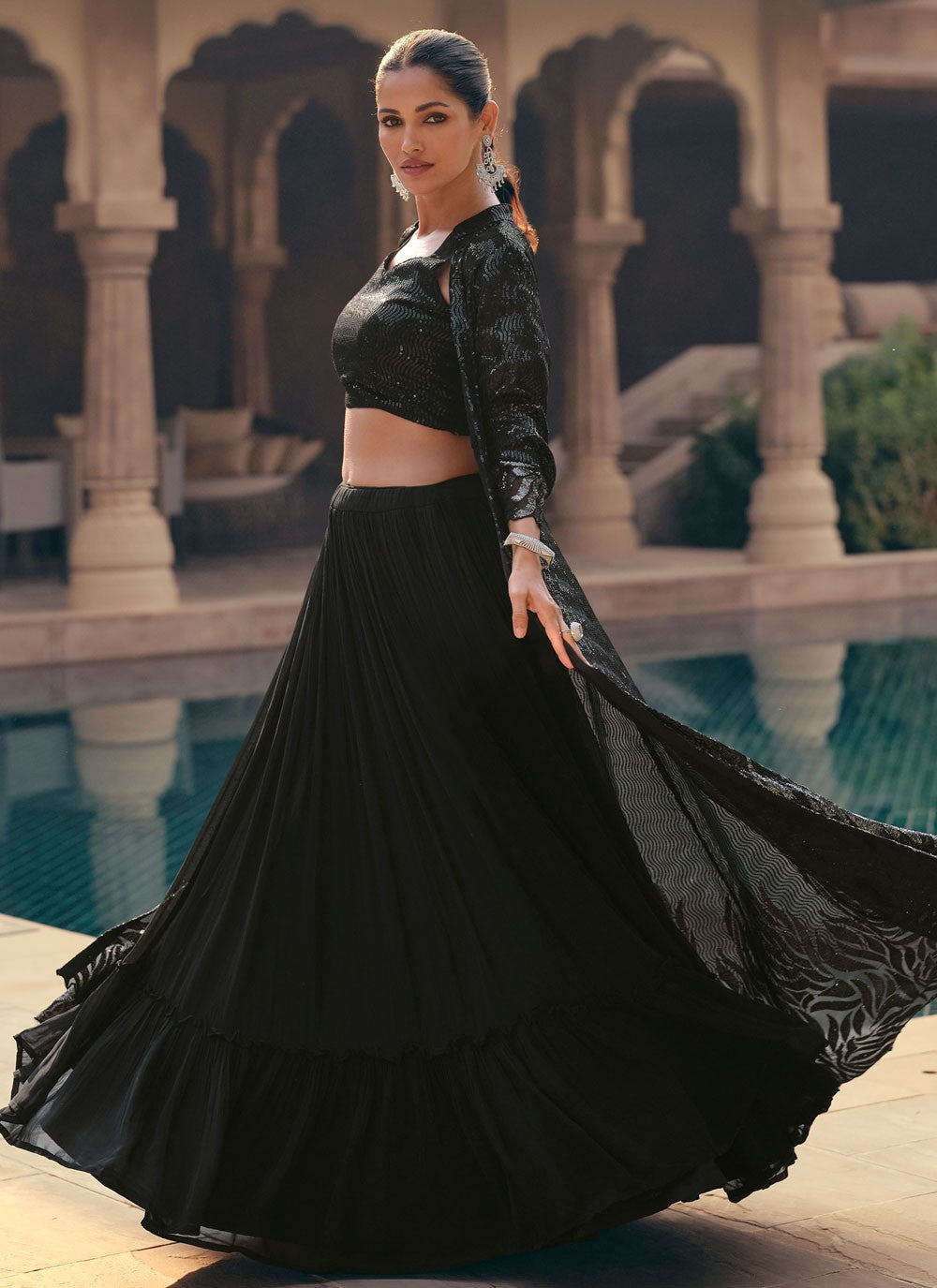 Plain Georgette Readymade Lehenga Choli - L2240