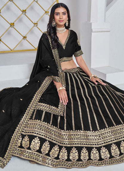 Embroidered Art Silk A - Line Lehenga - L2715