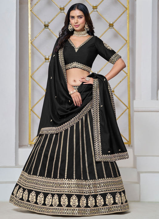 Embroidered Art Silk A - Line Lehenga - L2715
