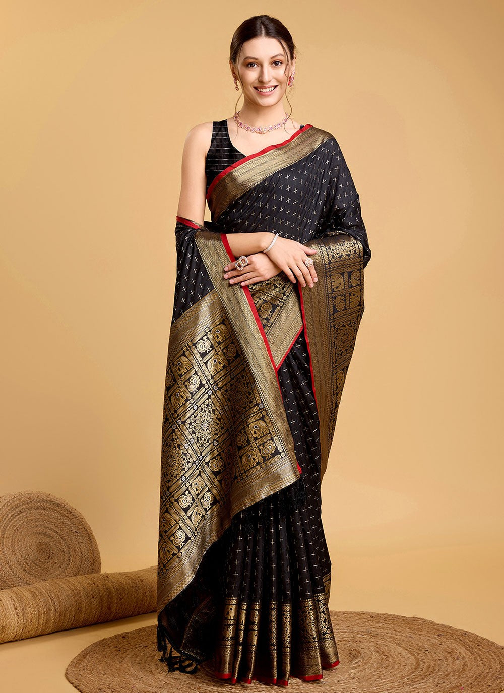 Contemporary Jacquard Work Silk Saree - S5601