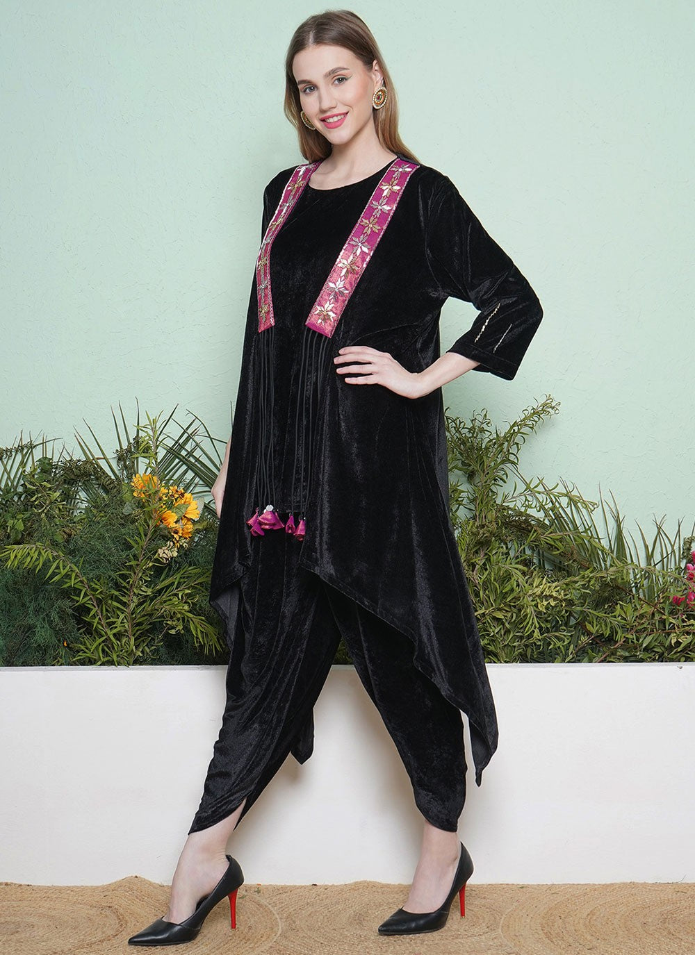 Embroidered Silk Gown - G1840