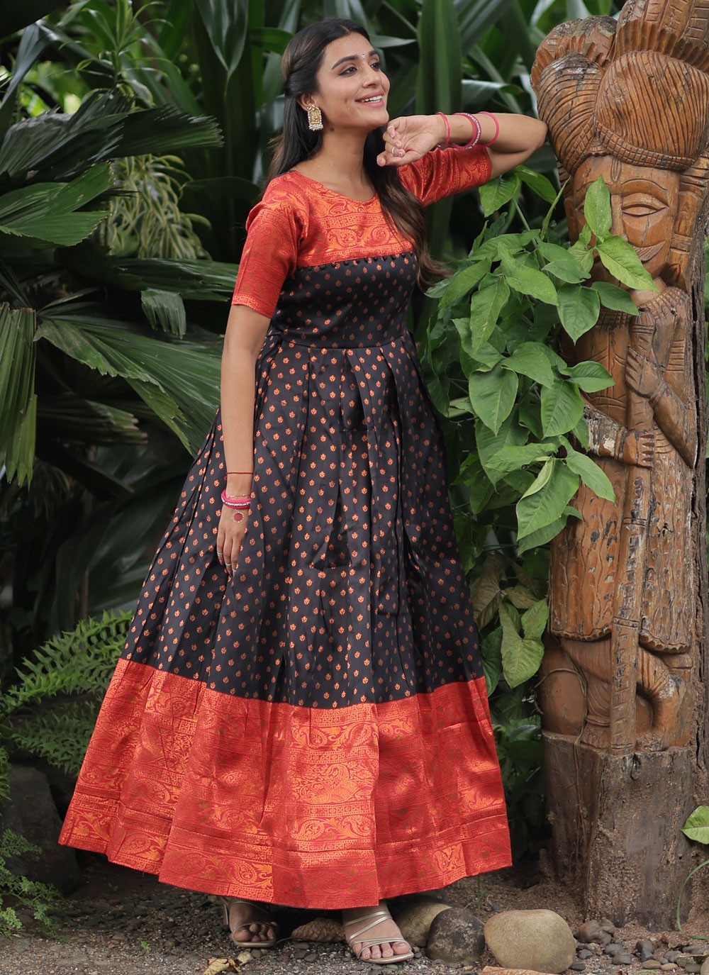 Banarasi Jacquard Gown - G1255