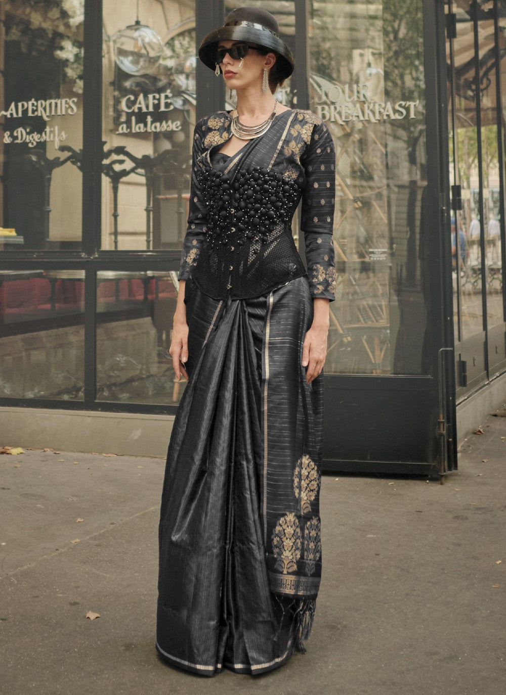 Trendy Weaving Zari Satin Saree - S3598