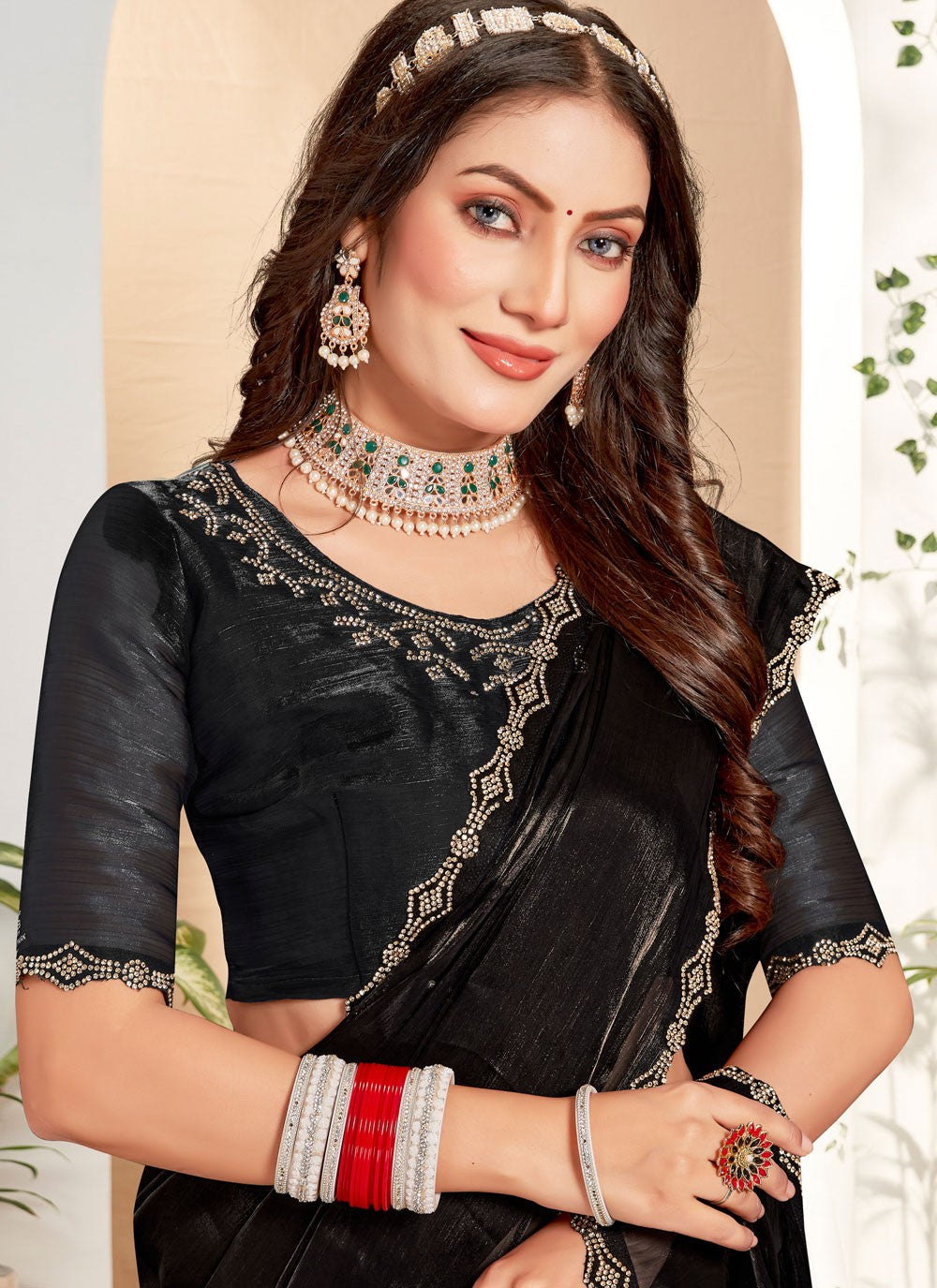 Classic Border Work Silk Saree - S7658