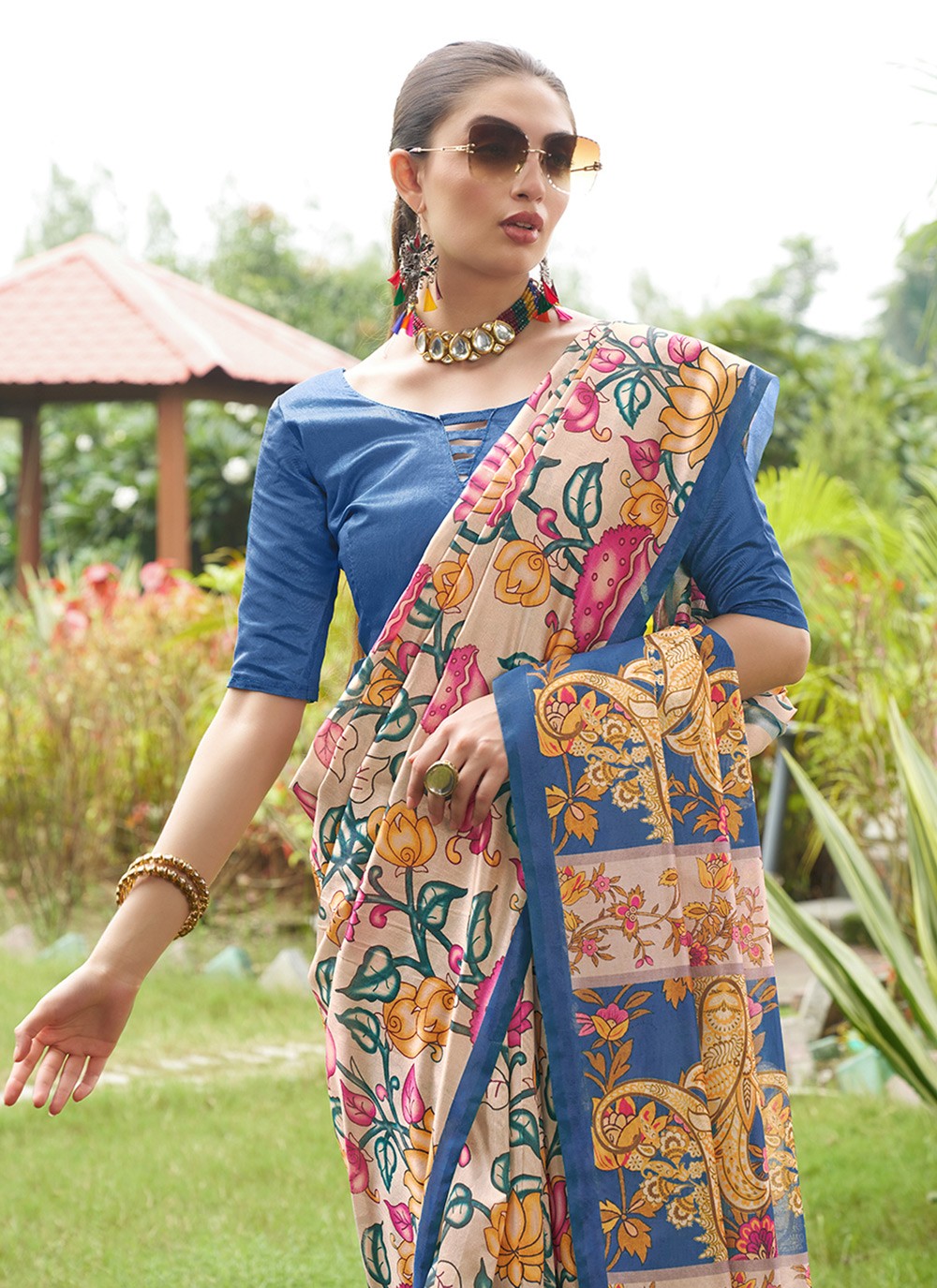 Printed Tussar Silk Saree - S12020
