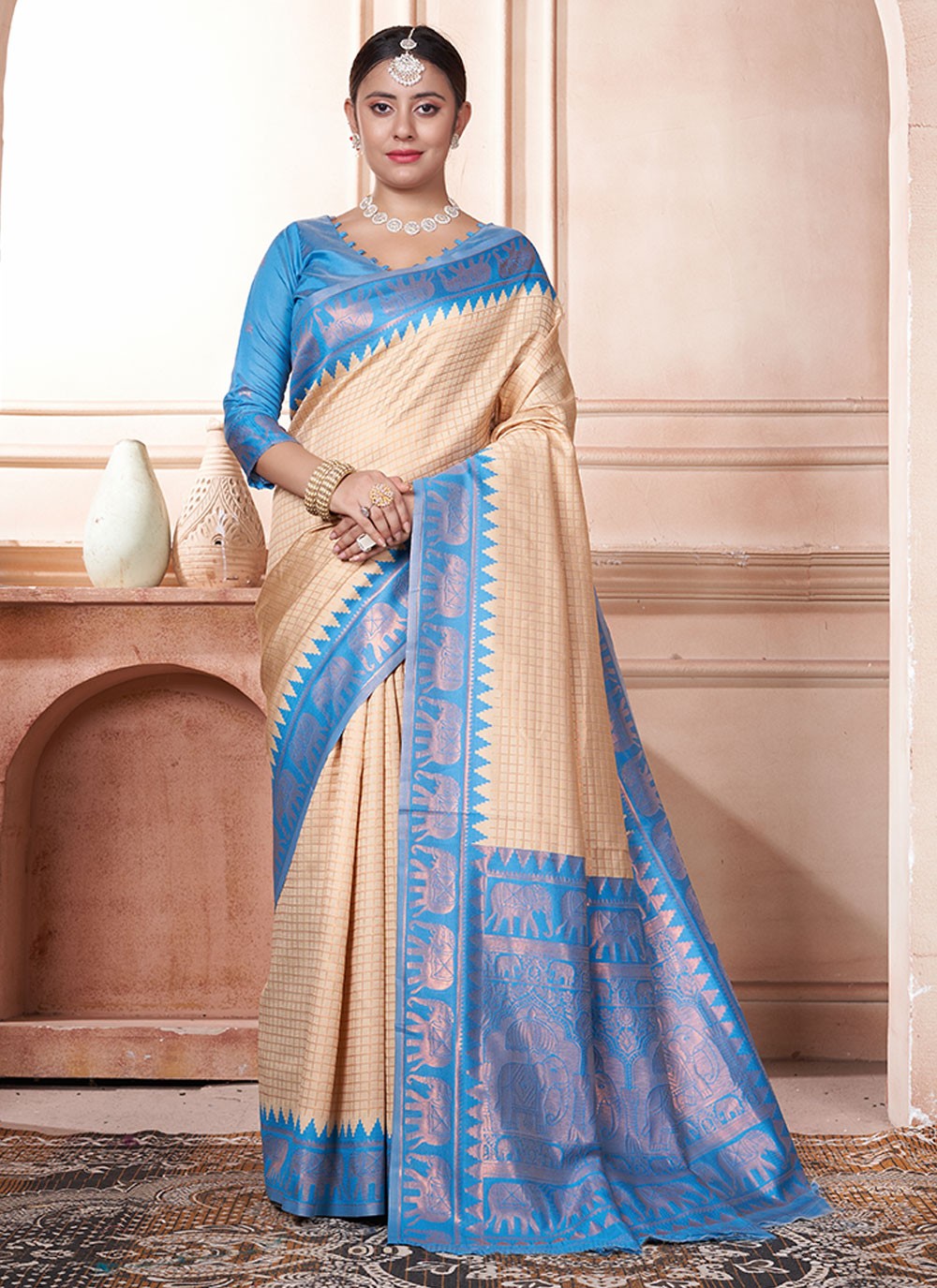 Contemporary Woven Kanjivaram Silk Saree - S6426
