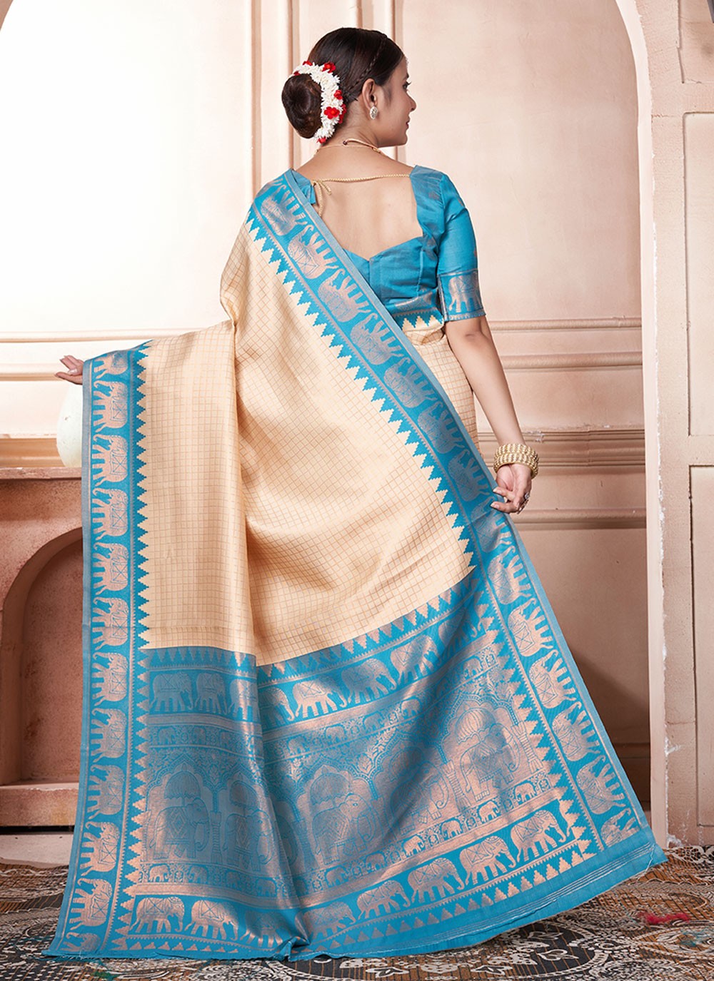Contemporary Woven Kanjivaram Silk Saree - S6426