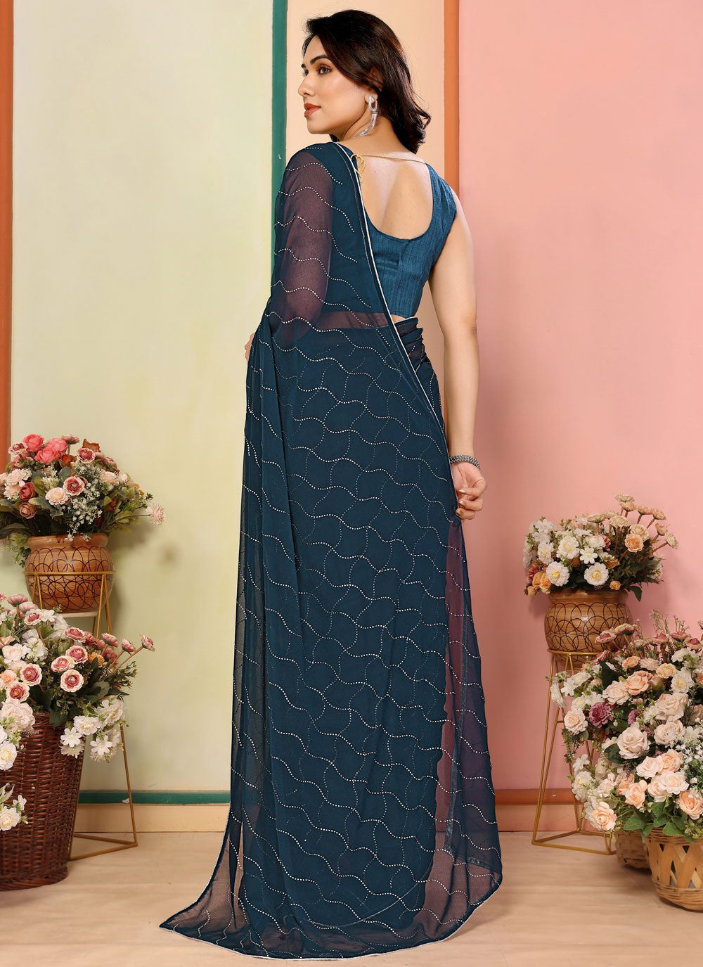 Classic Printed Georgette Saree - S9413
