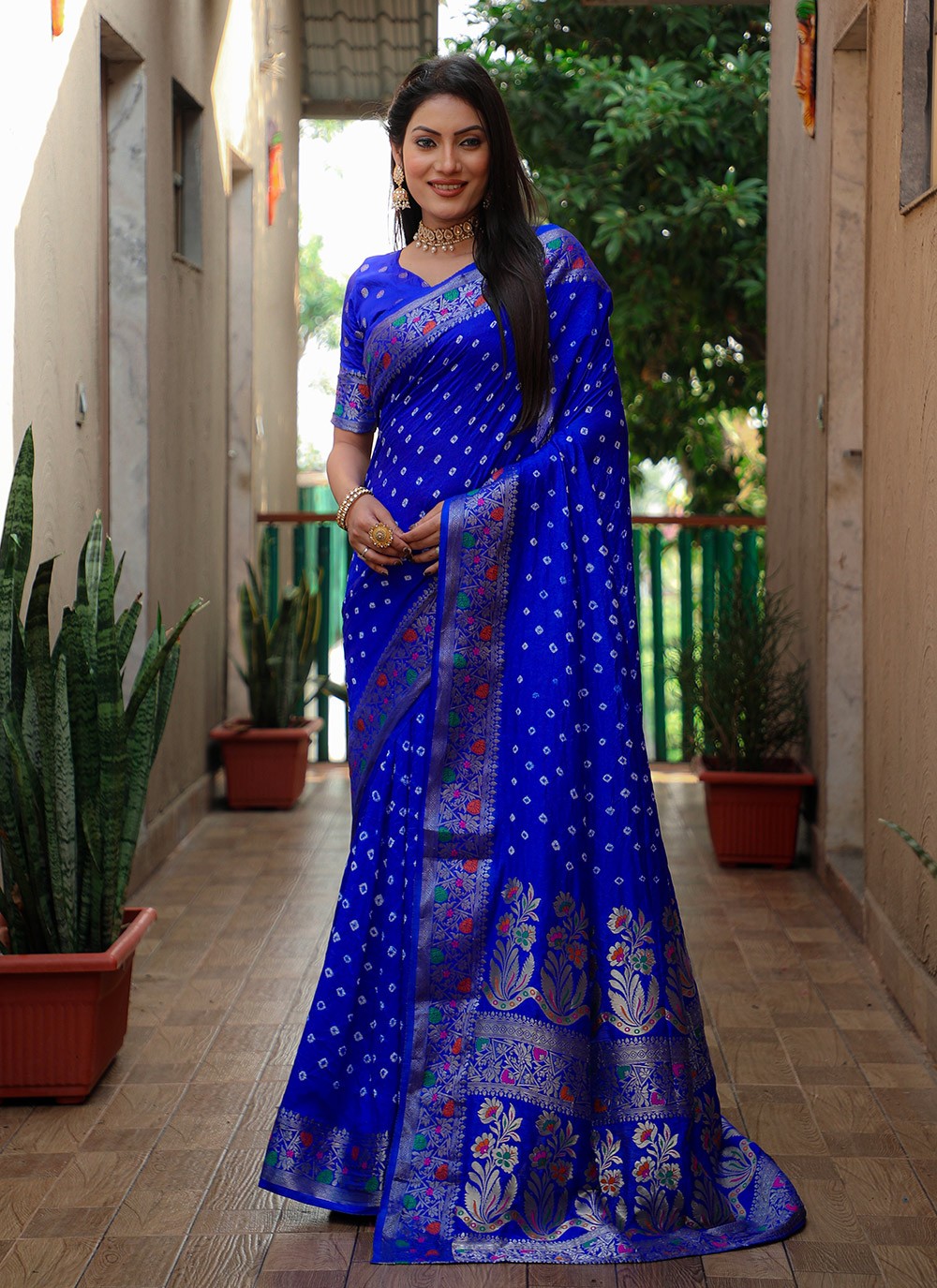 Traditional Bandhej Paithni, Silk Saree - S8842