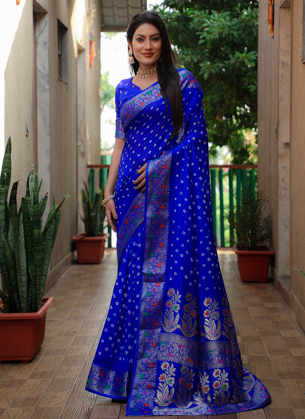 Traditional Bandhej Paithni, Silk Saree - S8842