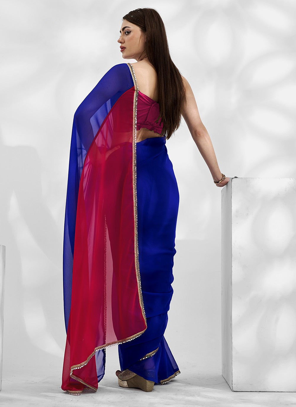 Trendy Swarovski Chiffon, Shimmer Saree - S5240