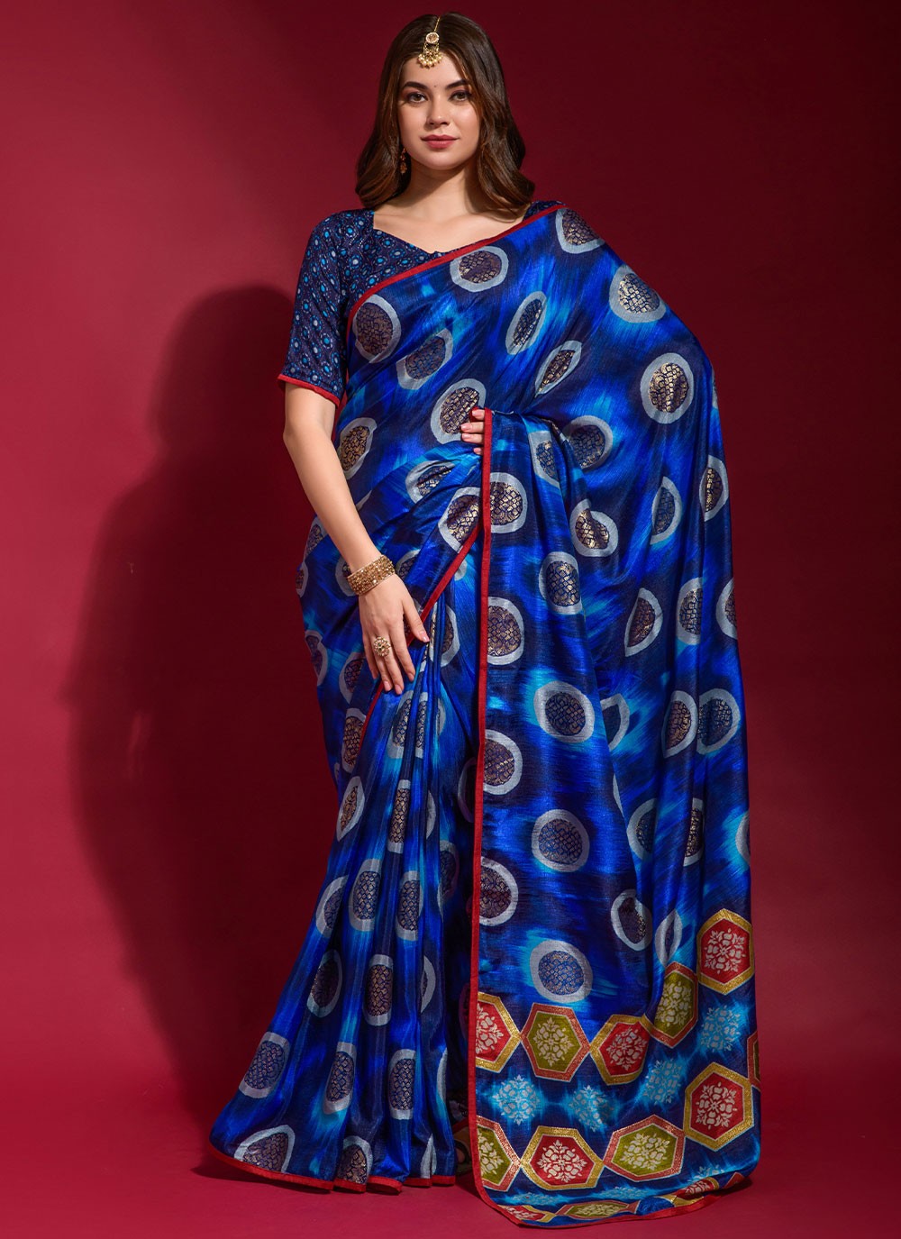 Saree Foliage Prints Silk Saree - S2494