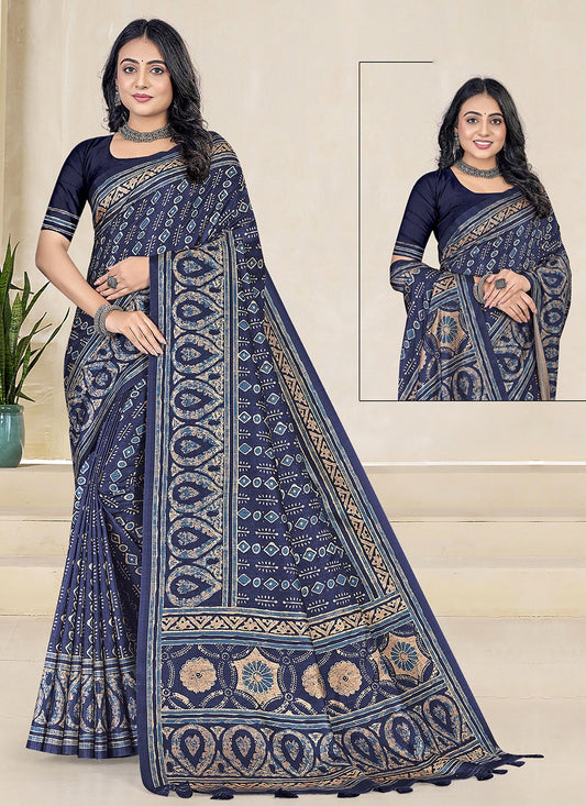Blue Silk Classic Saree Woven S19652