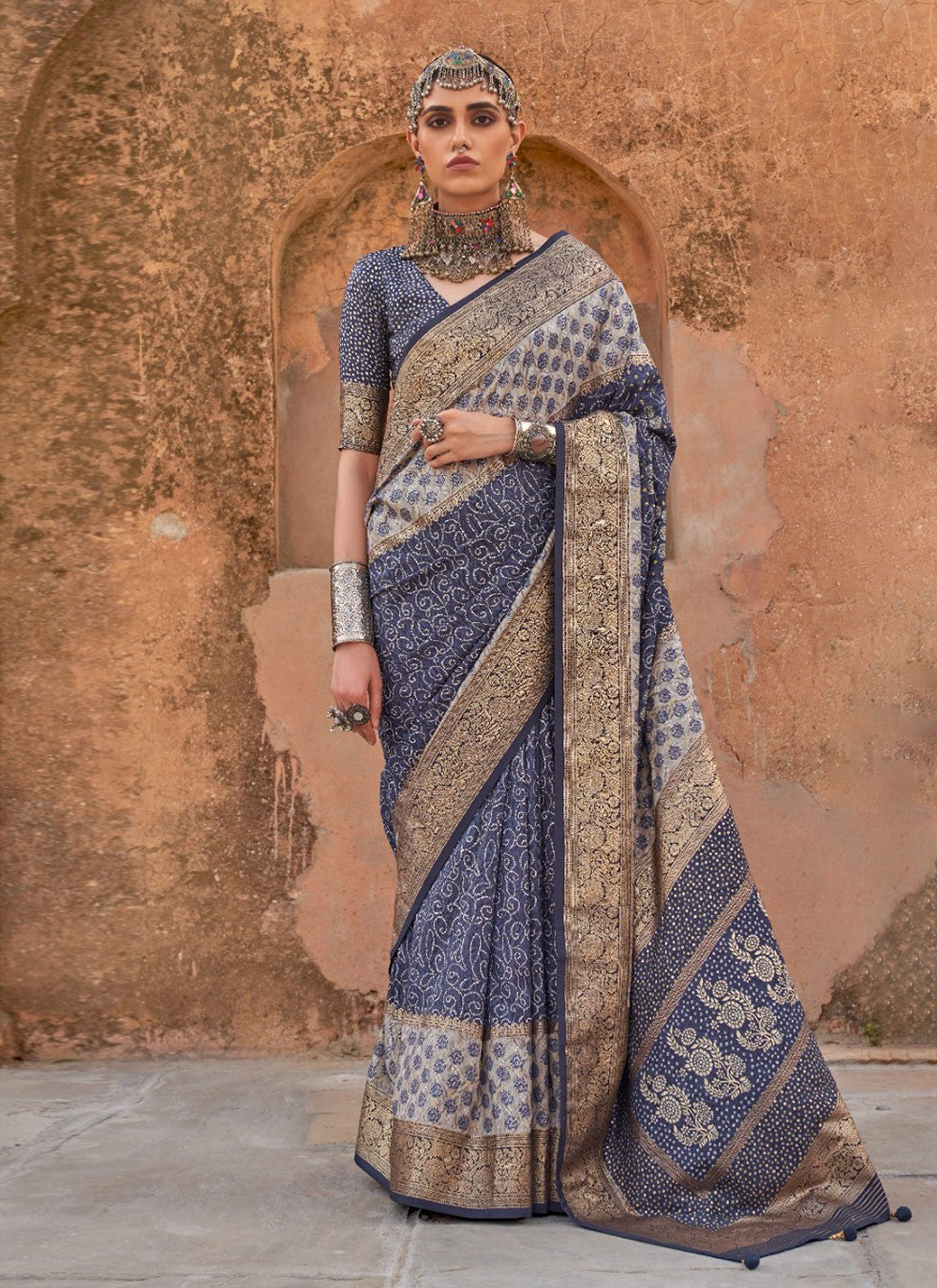 Trendy Printed Silk, Viscose Saree - S8470