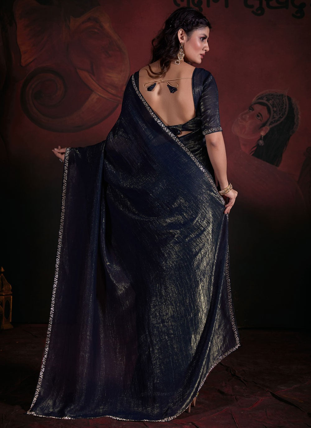 Trendy Zircon Chiffon Saree - S5677