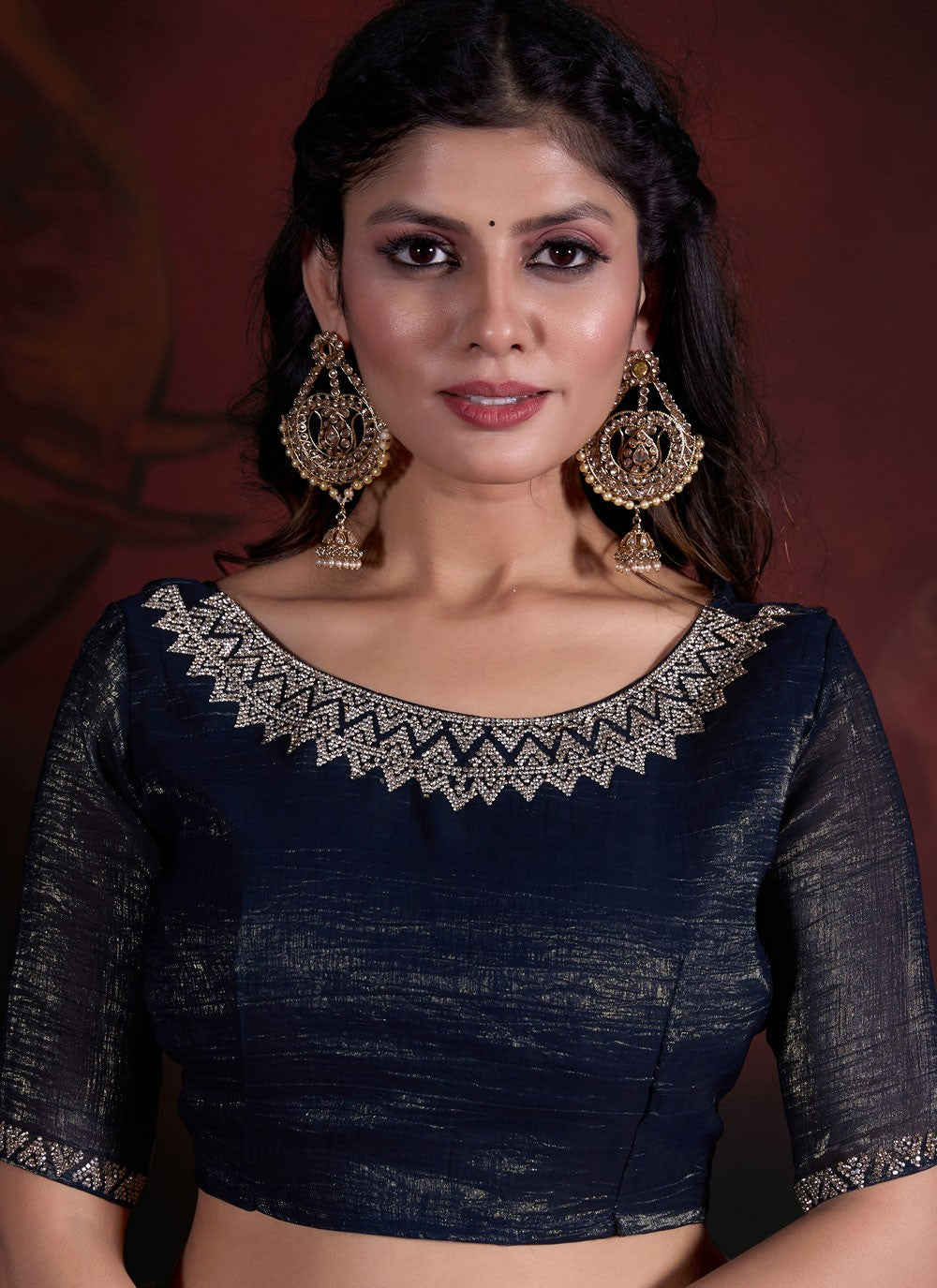 Trendy Zircon Chiffon Saree - S5677
