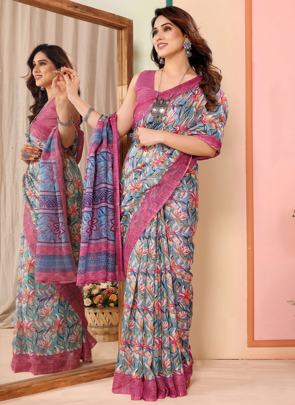 Classic Border Work Net Saree - S7540
