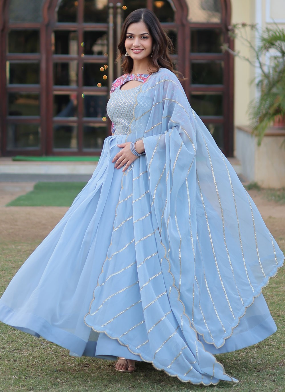 Faux Georgette Gown - G1332
