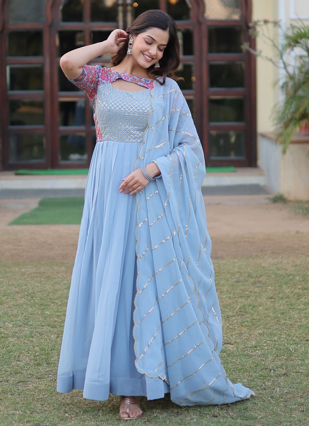 Faux Georgette Gown - G1332