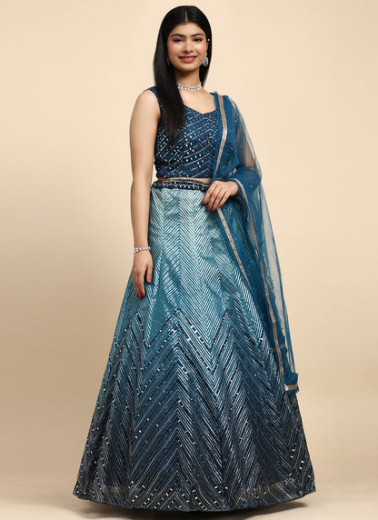 Cord Organza Readymade Lehenga Choli - L2609