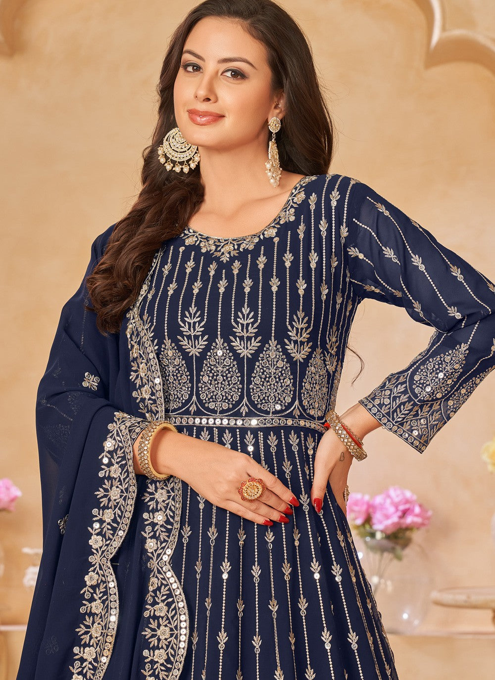 Faux Georgette Salwar Suit - T1488