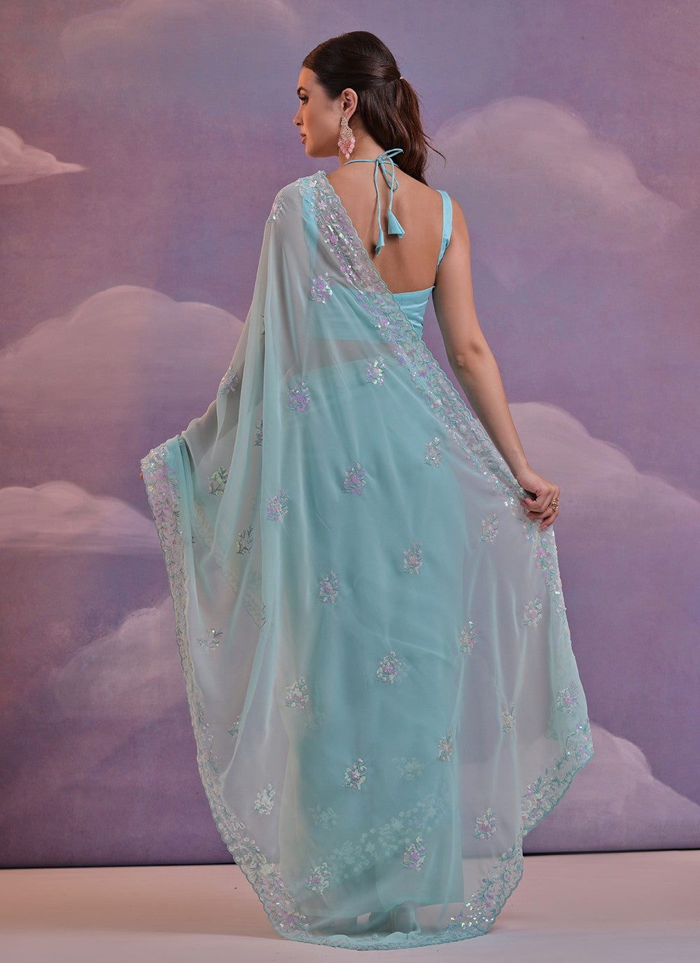 Casual Embroidered Georgette Saree - S6510