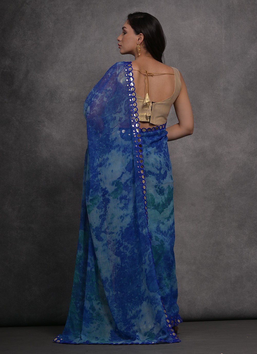 Contemporary Mirror Georgette Saree - S4734