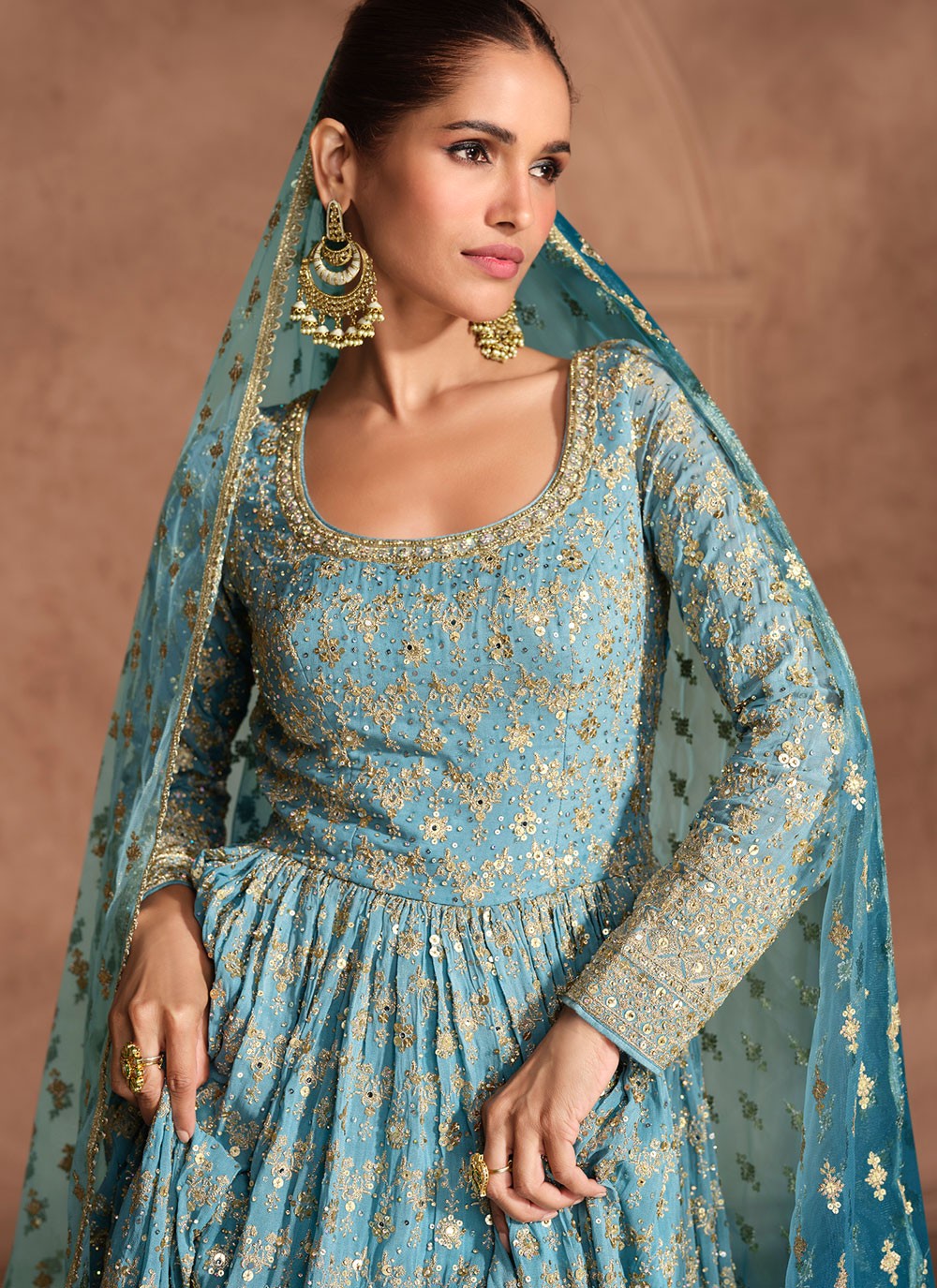 Embroidered Georgette Gown - G1875