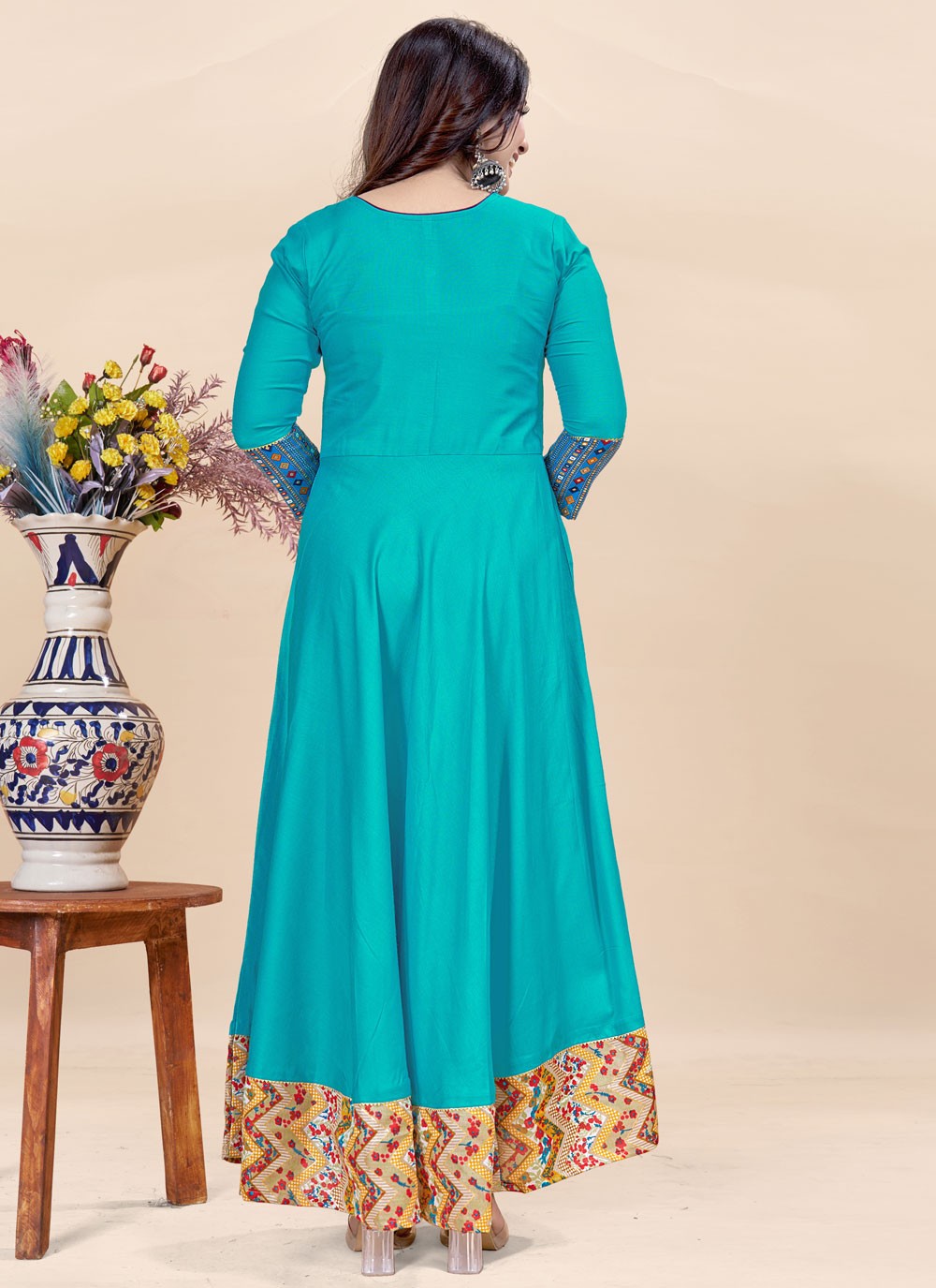 Fancy Work Rayon Gown - G1909