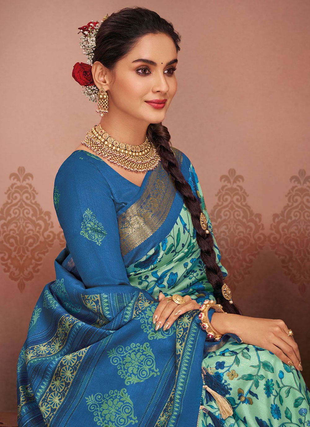 Classic Printed Silk Saree - S5577