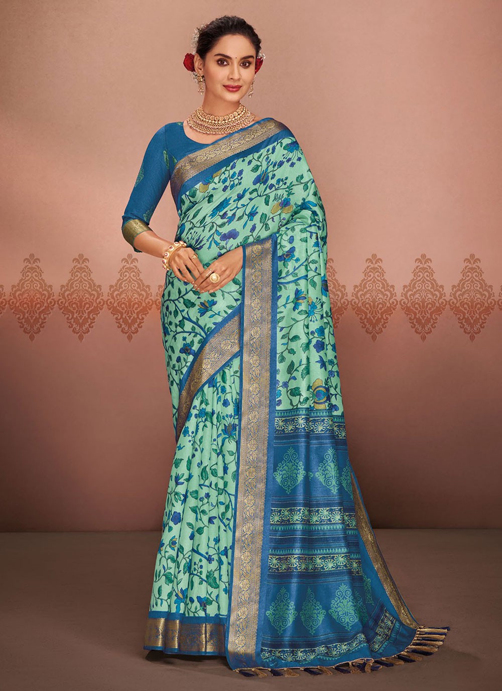 Classic Printed Silk Saree - S5577