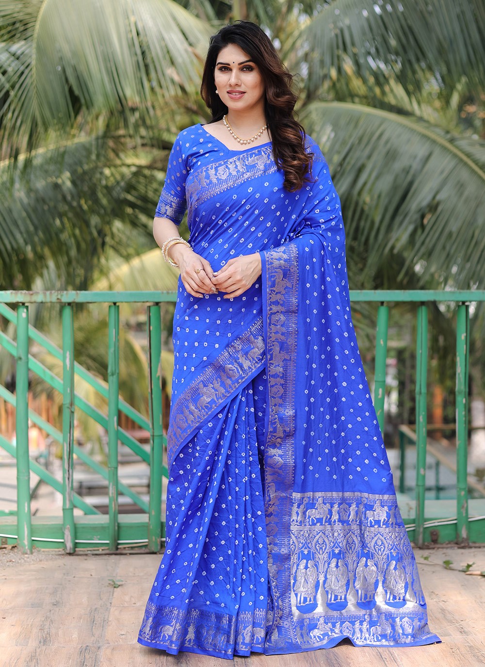 Classic Border Work Silk Saree - S9034