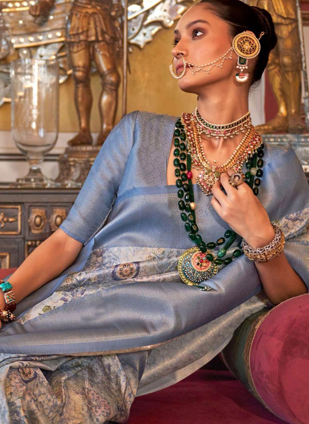 Classic Border Work Tussar Silk Saree - S9897