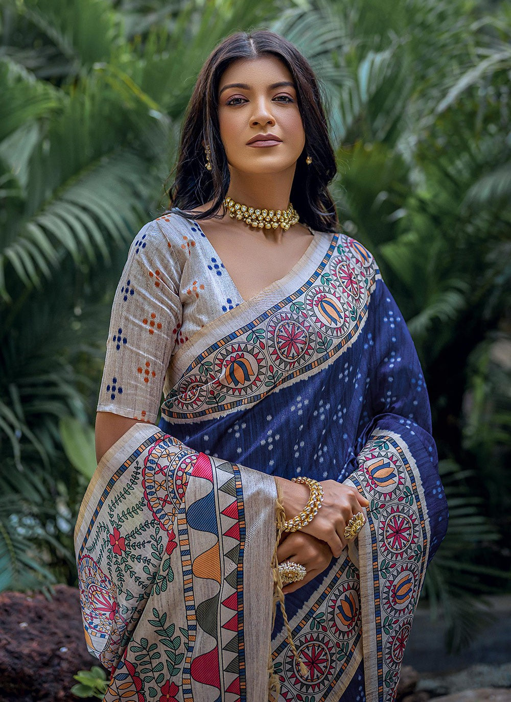 Casual Printed Tussar Silk Saree - S7769