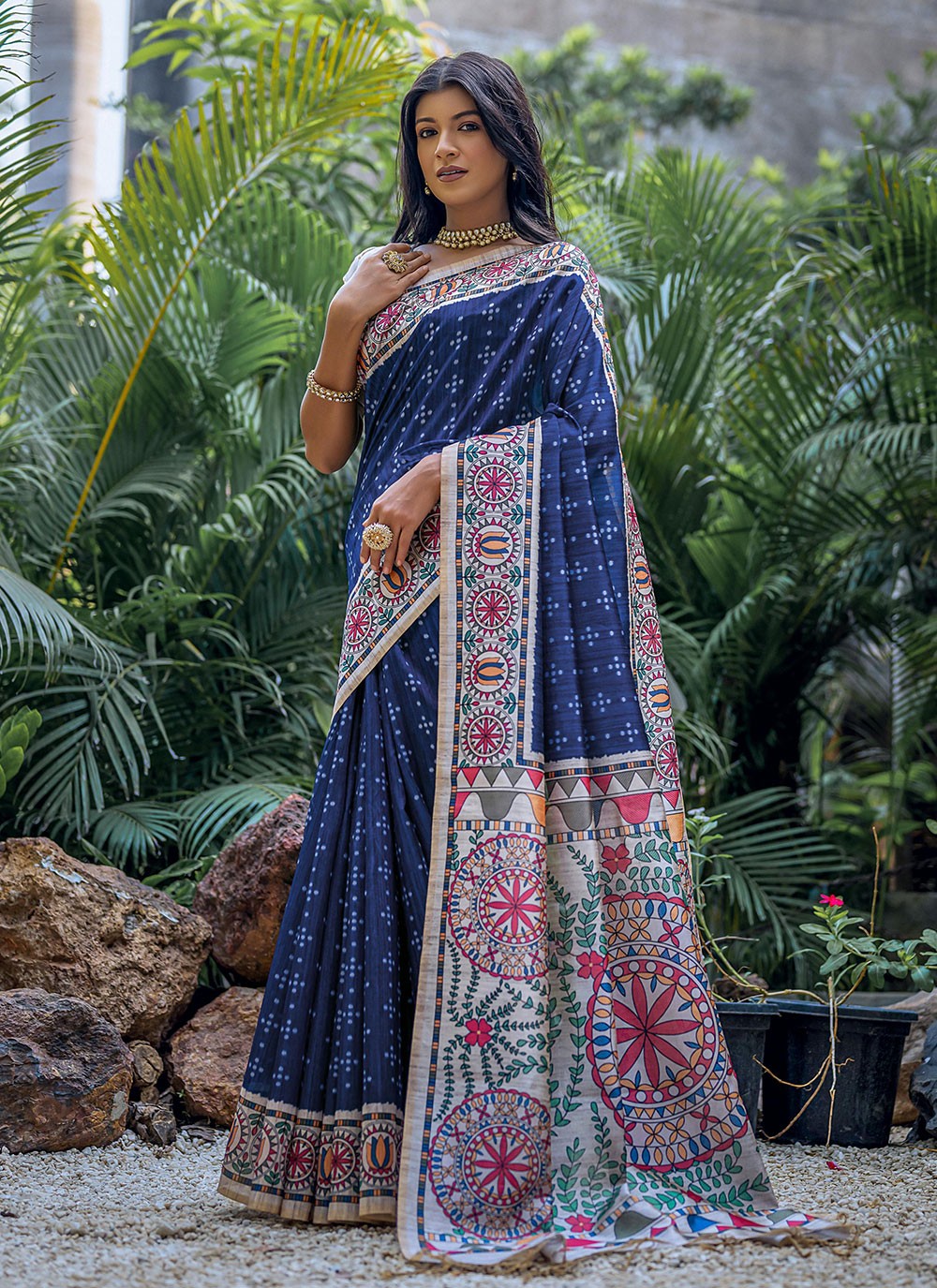 Casual Printed Tussar Silk Saree - S7769