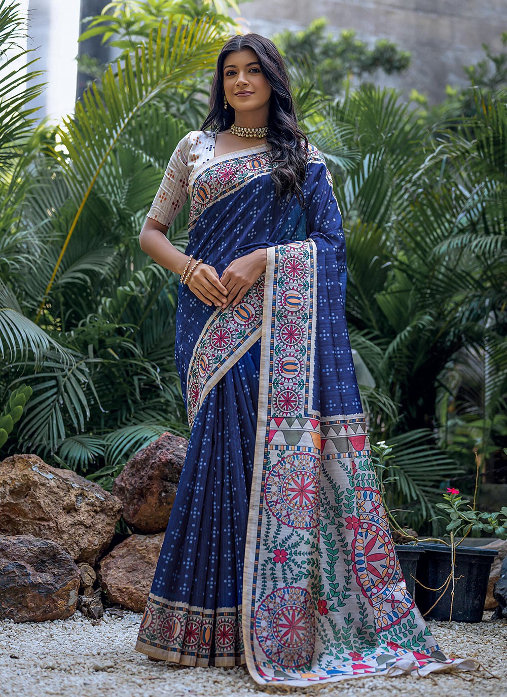 Casual Printed Tussar Silk Saree - S7769