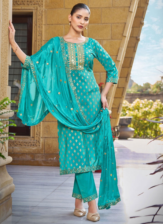 Archive Embroidered, Zari 316731 Blue T6801