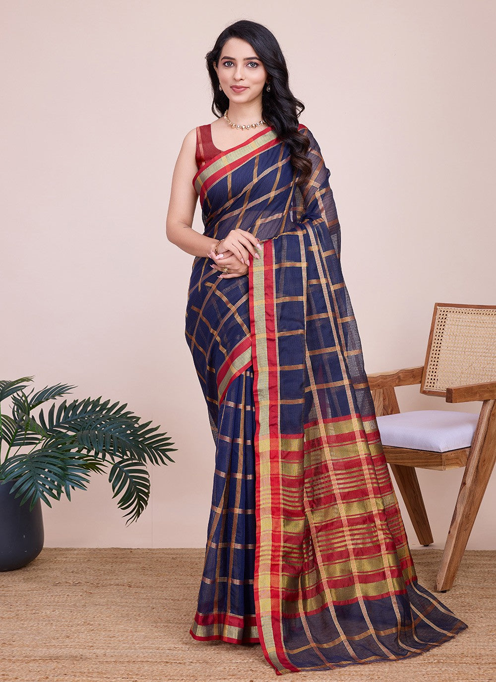 Classic Weaving Zari Kota Doriya Saree - S7904