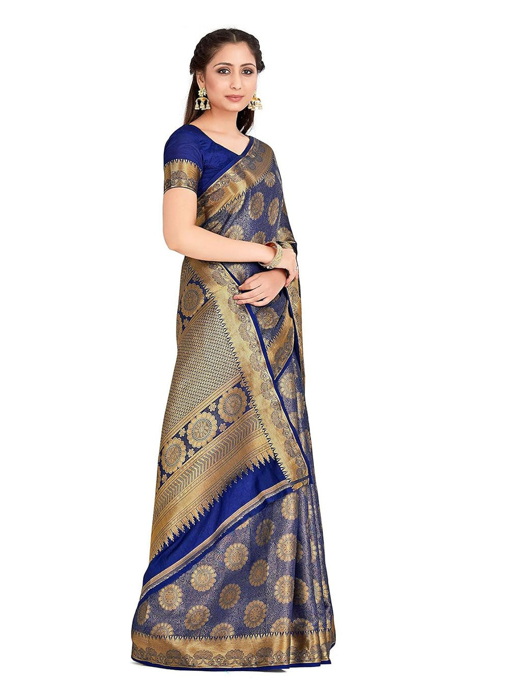 Trendy Woven Kanjivaram Silk Saree - S5008